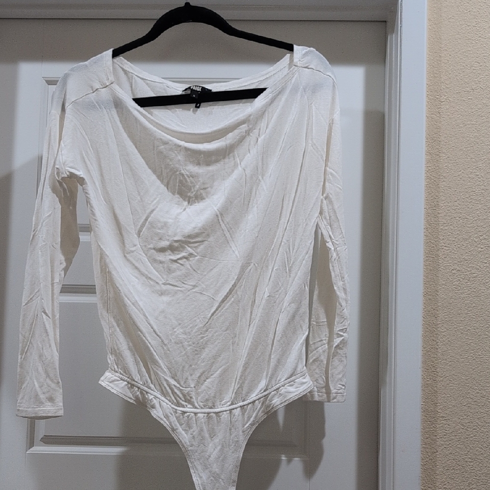 PAIGE Cream Long Sleeve Bodysuit